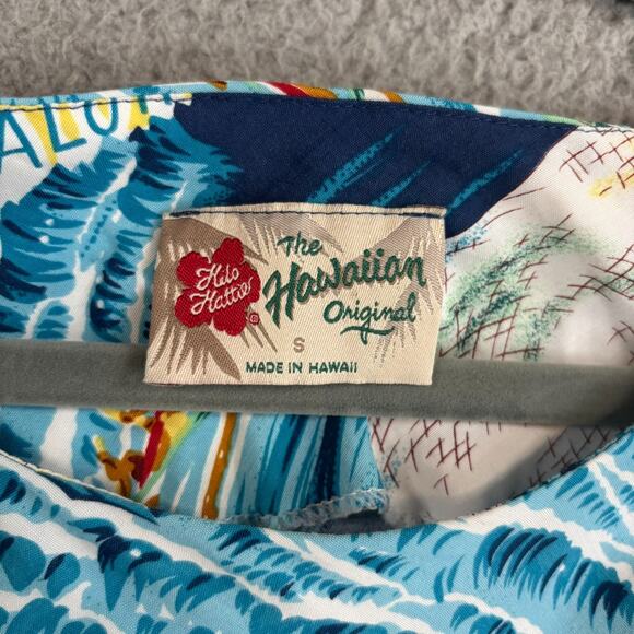 Vtg The Hawaiian Original Maxi Dress Small Blue Floral Aloha Resort Cruise AOP - Picture 3 of 8